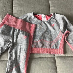 Gymshark Gray and Pink Workout Set